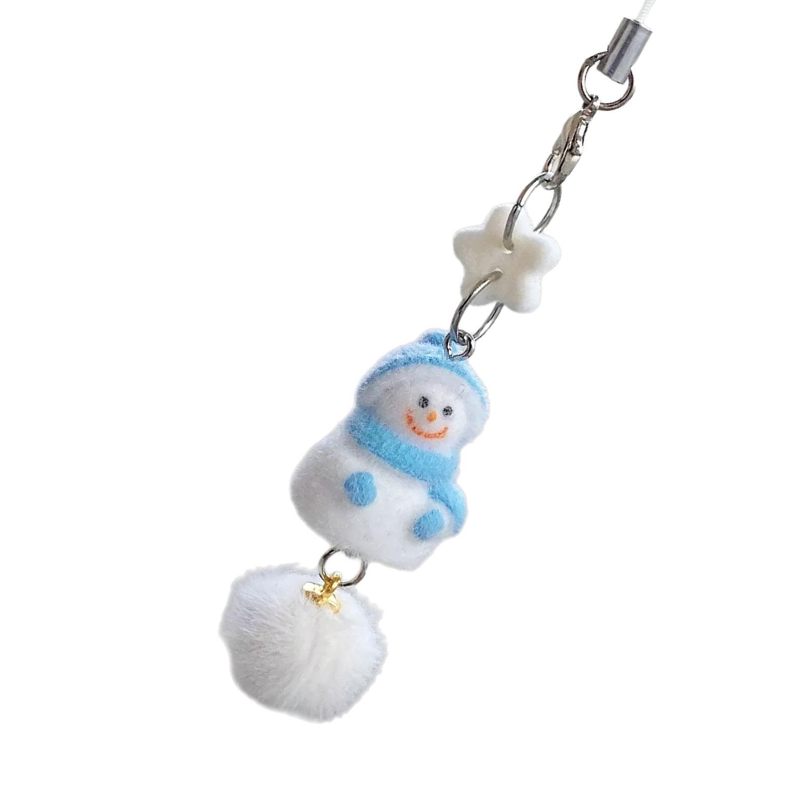 

Plush Snowman Keychain Fashionable Design Featuring Soft Plush For Christmas Holiday Decors Bag Key Accessory And Gift Charm