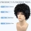 Black Short Curly Hair Perm Wig, Men's Small Roll African Style Wig, Suitable for Daily Wear and Role-playing