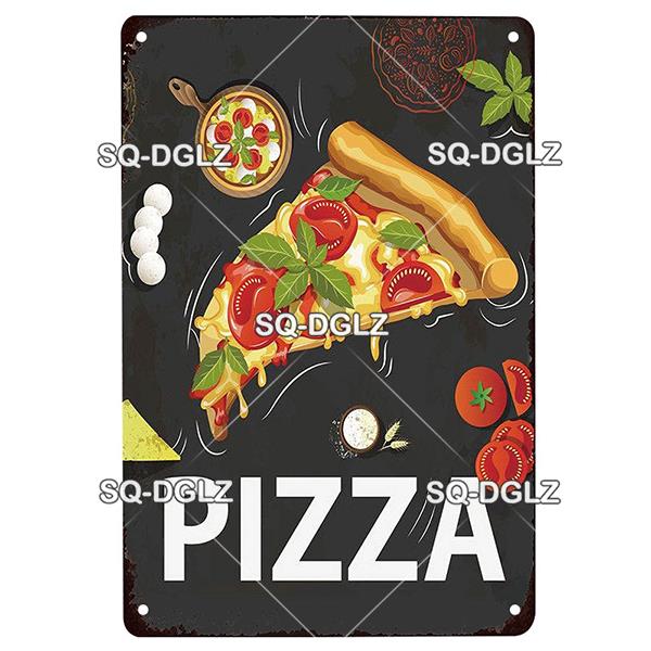 Vintage Metal Tin Sign Pizza Party Wall Decor Retro Kitchen Cafe Bar Home Plaque