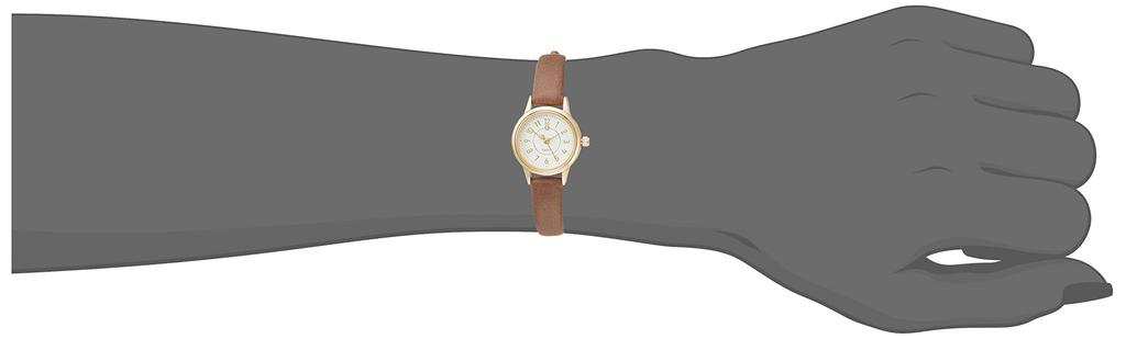 Fieldwork YM040-2 Women's Analog Diamond-Embossed Watch with Leather Strap, Gray
