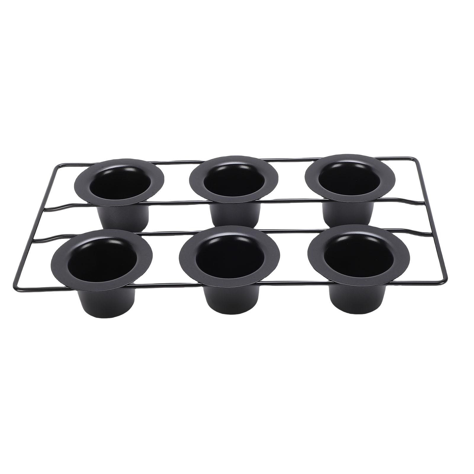 

6 Cup Popover Pan for Baking Deep Non Stick Sturdy Carbon Steel Bakeware Easy to Clean for Pudding Muffins Popovers чёрный