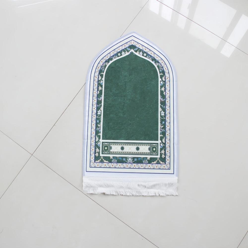 Ретро Толстый Молитвенный Коврик Дорожный Нескользящий Молитвенный Коврик Неправильной Формы Мягкий Молитвенный Коврик Ковер зелёный