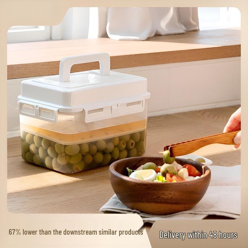 Transparent Korean Kimchi Pickling Crock with Inner Press-Seal Lid