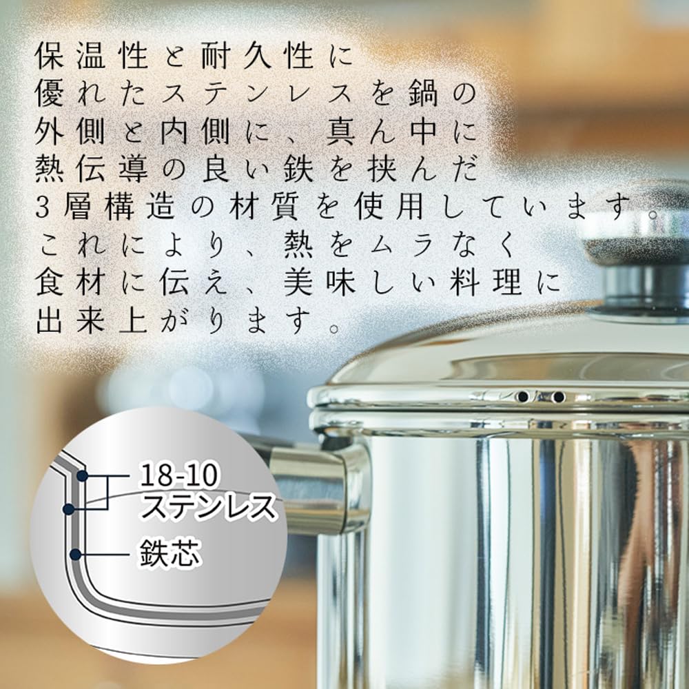 Miyazaki Seisakusho (Miyazaki Manufacturing Co., Ltd.) Object Double-Handled Pot Jumbo 25cm Made in Japan 5-Year Warranty IH Compatible Lightweight OJ