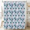 Beautiful Blue Palm Tree Pattern Shower Curtain for Bathroom Decor Pink Flamingo Design Fabric Bath Rug Cover