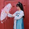 1PC with Tassel Classical Women's Umbrella for Hanfu Accessories Satin Cloth Photograph Props Fairy Ancient Parasol