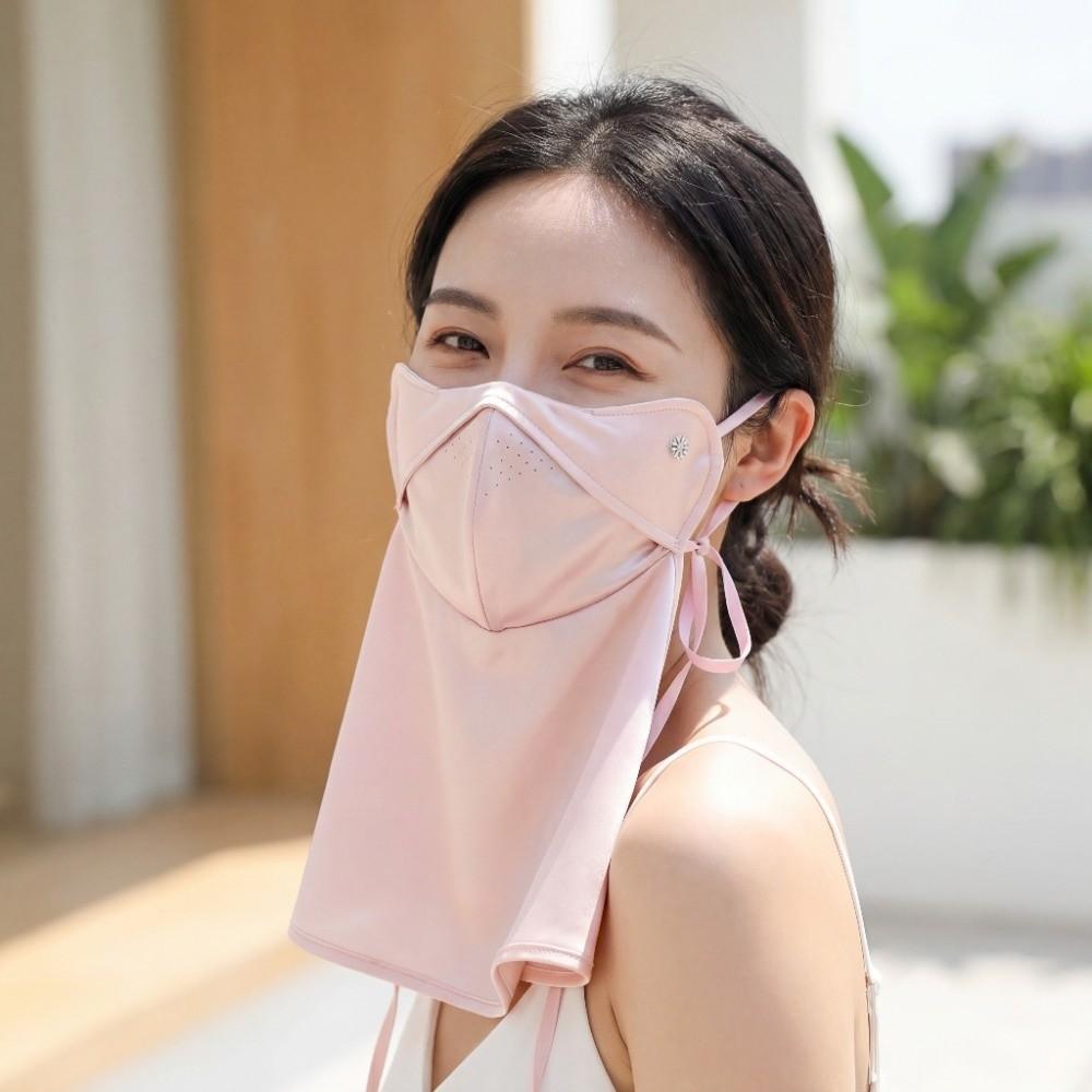 Satin Face Sun Protection Elastic Breathable Sunshade Mask Outdoor Work Neck Sunscreen Mask  Summer