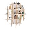 Chinese Solid Wood Wall-Mounted Teacup Rack - Antique Curio Shelf and Tea Set Display Stand