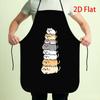 1pc 2D Flat Printed Stackable Apron with Cute Vertical Cat Pattern, Made of Durable Fabric, Featuring Adjustable Shoulder Straps. Suitable for Makeup 