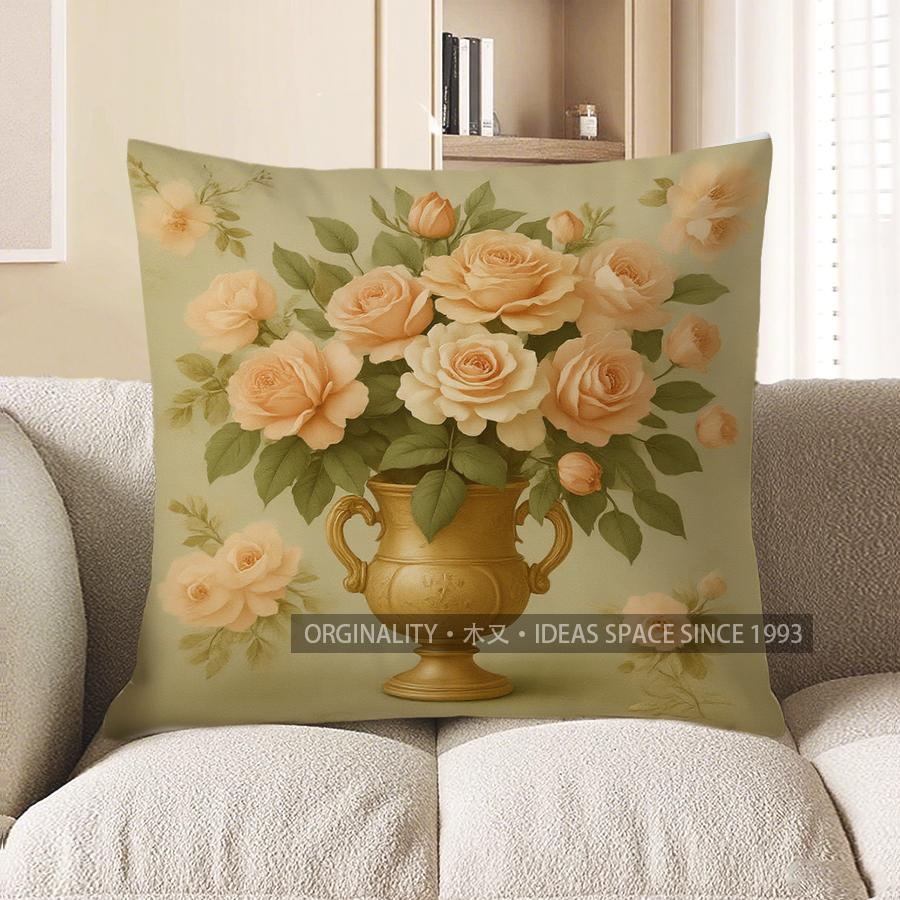 Home Decor Colorful Floral And Butterfly Pattern Pillow Cover Pattern Cushion Cover Suitable For Sofa Bedroom Car Pillow Cover