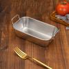 With Handle Korean Stainless Steel Plate Square Flat Dish Basket Snack Plate  Restaurant