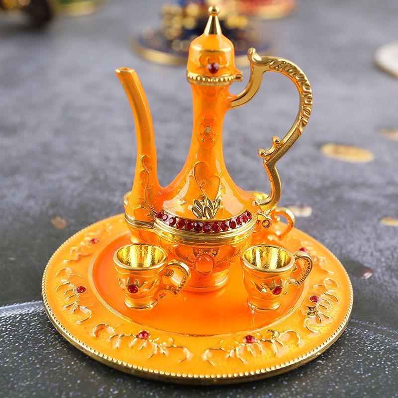 Xinjiang Bazaar Handcrafted Metal Wine Set & Jewelry Box