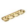 Korean Style 304 Stainless Steel Multi-compartment Sauce Dish for BBQ & Hot Pot, Golden Finish