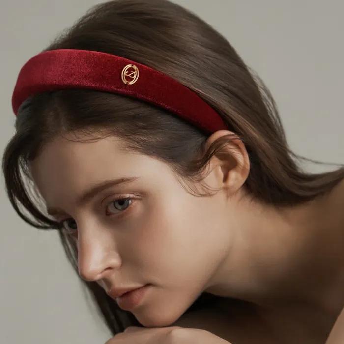 & COUTURE RED VELVET HAIR BAND