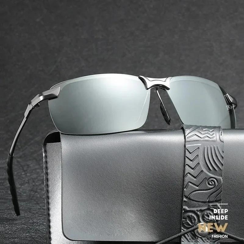 Men Pochromic Polarized Sunglasses Driving Fishing Chameleon Glasses Change Color Sun Glasses Day Night Vision UV400 Eyewear