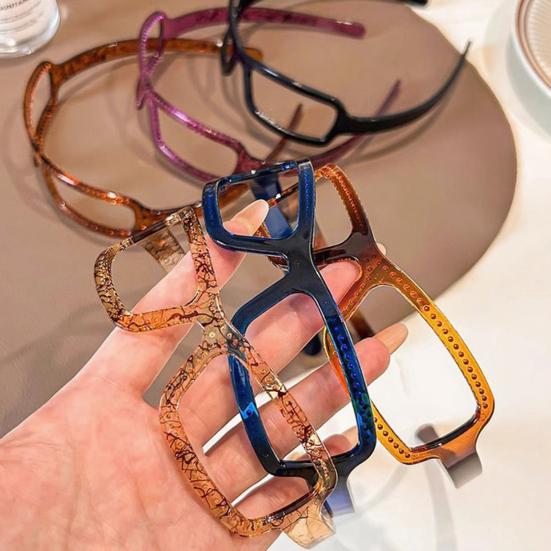 Women Headband Anti-slip Teeth Glasses Frame Design Acrylic Material Lightweight Hair Hoop Hair Accessories