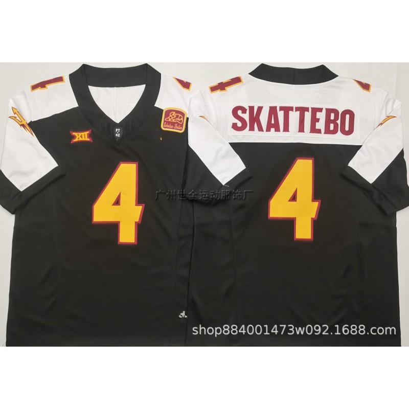 ג'רזי פוטבול קולג' לגברים NCAA Arizona State Sun Devils 4 Skattebo רקום ביצועים ביגוד ספורט