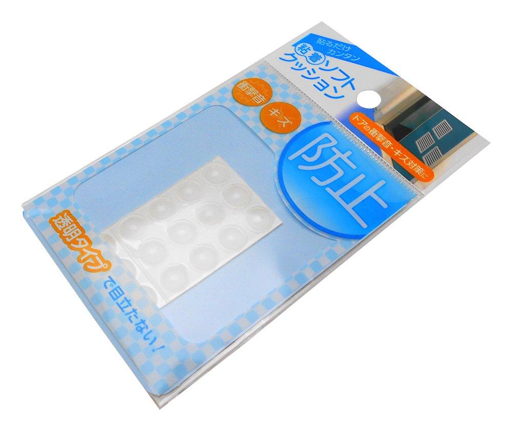 Waki Sangyo Soft Diameter Inches Scratch Impact Pack of 15 Cushion, Round, Adhesive, Transparent, 0.3 (8.5 Mm), Door, Prevention, Prevention, CN-001,