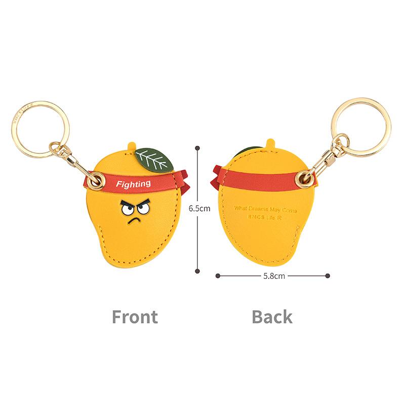 Bamen Bug Club Cartoon Access Control Card Leather Case Keychain Creative Cute Girl Key Pendant Bag Hanging Personalized Gifts