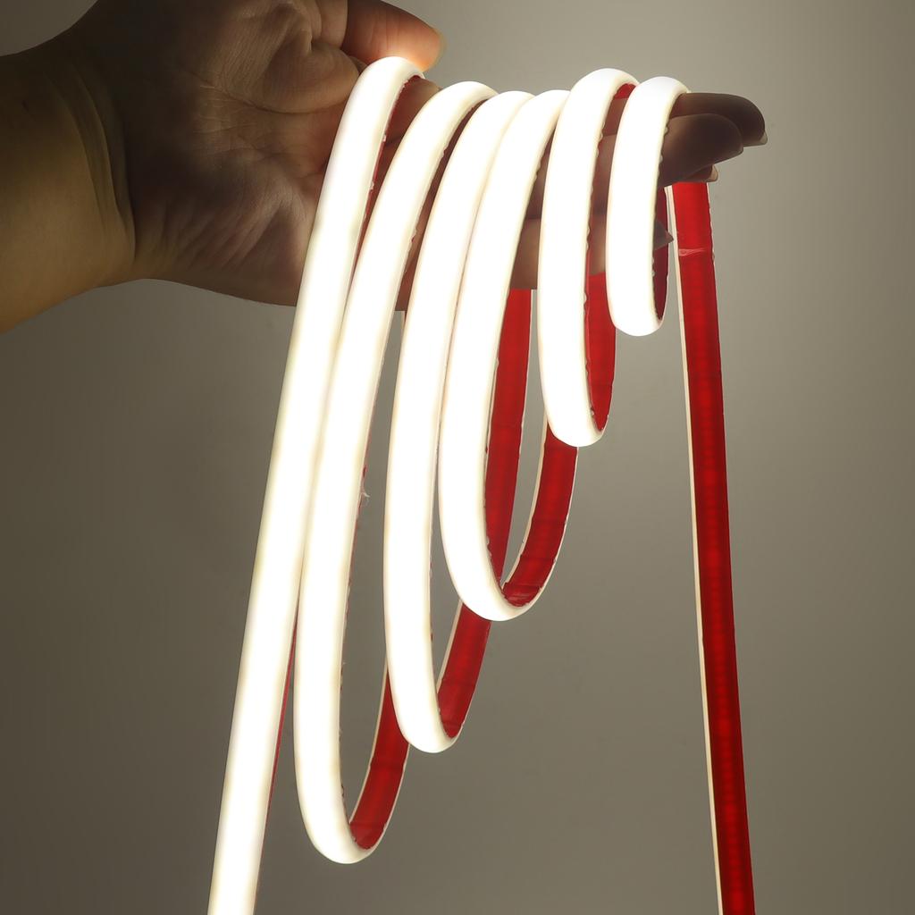 12V 24V IP68 Waterproof COB Neon Strip Hight Bright 320Leds/M Yellow/Pink/Red/White/I Blue/Pink Flexible Ribbon Rope LED Light