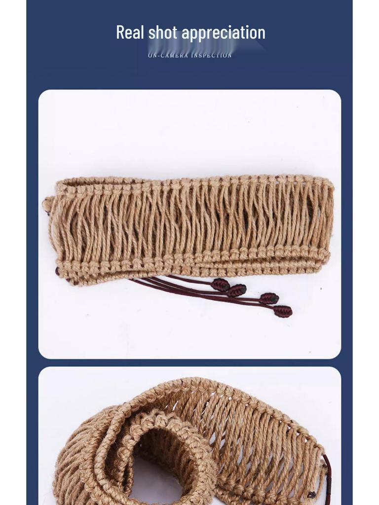 Ethereal 13-Tone Steel Tongue Drum with Handmade Hemp & Cotton Rope Edging, Includes Drum Mallet & Decorative Braided Rope