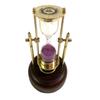 Brass Sand Timer On Wooden Base with Compass/Nautical Maritime Hourglass/Pink Sand Clock/Home & Office Décor