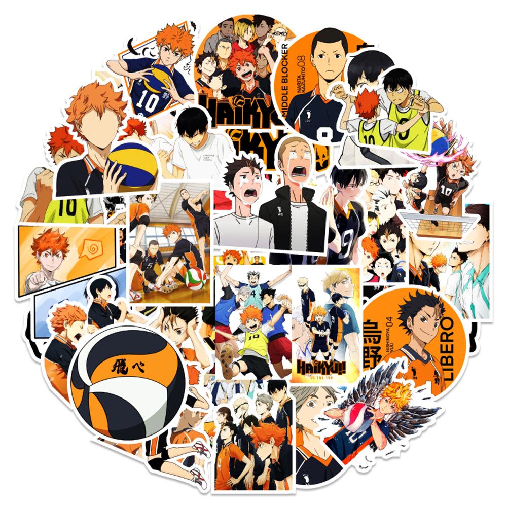 50 New Teenager Volleyball Stickers Car Mobile Phone Computer Skateboard Decoration Stickers Waterproof