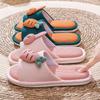 Cute Cotton Linen Slippers for Women - Silent Indoor Home Footwear for Spring and Autumn