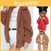 Luxuriöse Damen Dicke Warme Fleecejacke Mantel mit Weichem Flauschigem Kunstfell