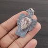 Natural Tourmalated Quartz Gemstone 925 Sterling Silver Jewelry  Pendant 1.96" AJP-2298