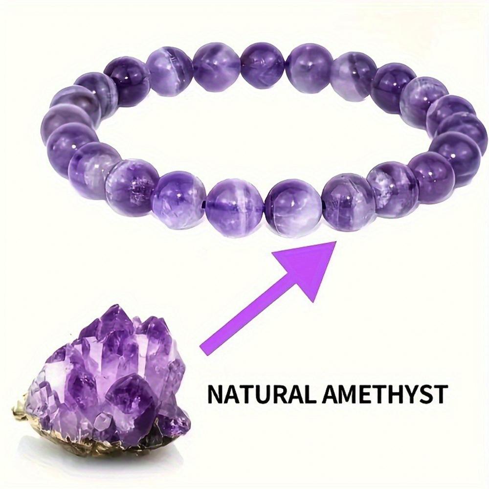 Natural Amethyst Beads Bracelet Body-Purifying Geniune Amethyst Natural Crystal Bracelet for Women Pulsera and Certificate