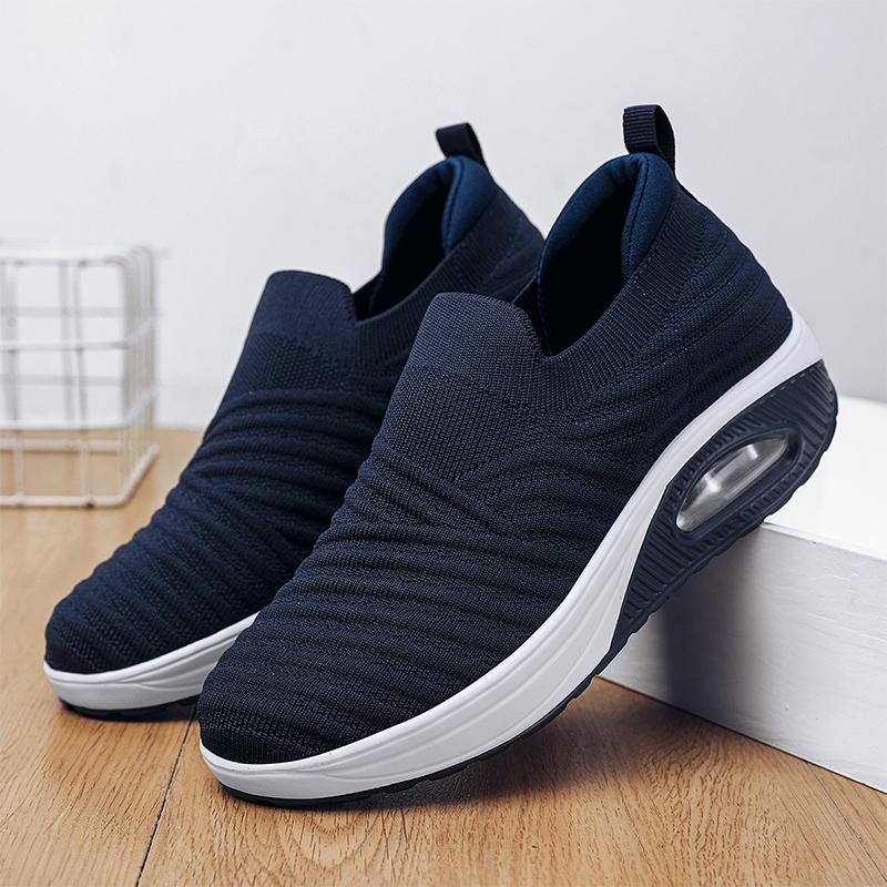 Women Walking Shoes Air Cushion Non Slip Orthopedic Shoes Ladies Platform Mules Breathable Wedge Female Sneakers 2025 Size 42