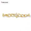 14K Gold Plated Brass Zircon Connector Fastener Clasps Lock,Chain Connecting Clasps For DIY Jewelry Making Accessories Supplies
