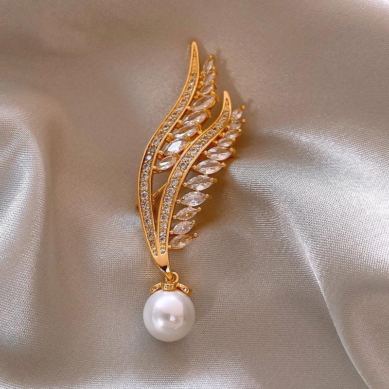 Elegant Wheat Ear Alloy Brooch: High-Grade Pin for Coats and Suits