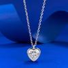 Lulu Tong S925 Silver Heart-Shaped Simulated Diamond Pendant for Women