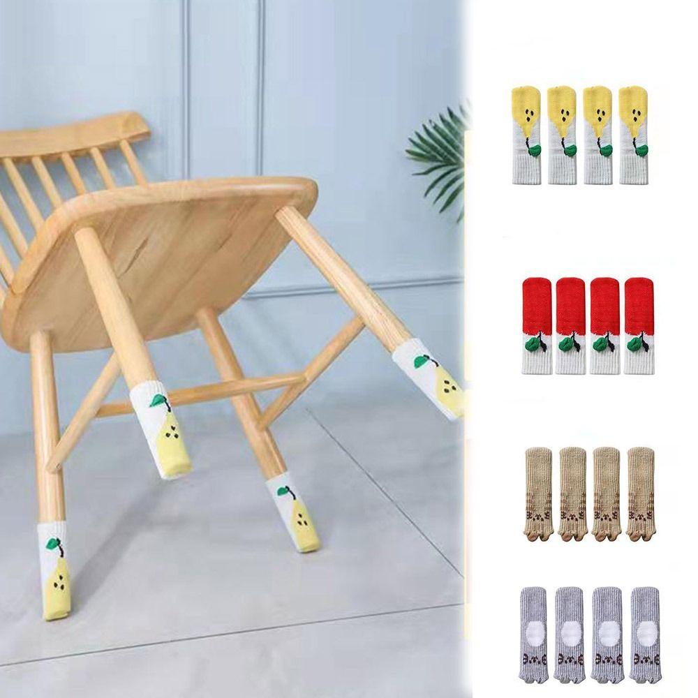 4Pcs/Set Knitted Knitted Table Leg Cover Noise Reduction Chair Leg Protector  Furniture Legs