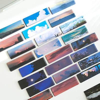 2-5pcs/set Simplicity Bookmarks for Kids Night Sky Ocean Landscape Scenary Book Marks Magnet Bookmarks for Books School Supplies