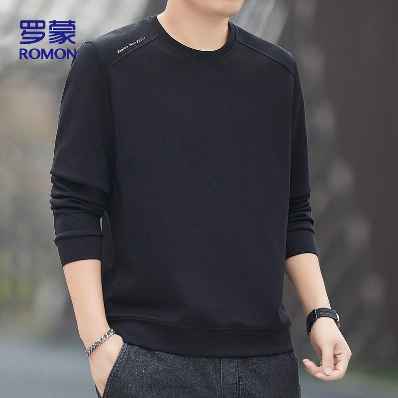 ROMON Men's Round Neck Long Sleeve Sweatshirt