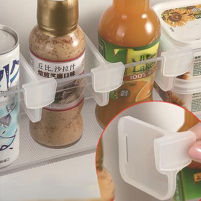 2/4/6 Stück Kühlschrank-Aufbewahrungs-Trennwand Ausziehbarer Kunststoff-Trenner Aufbewahrungs-Schienenschiene Küchen-Flaschen-Dosen-Regal-Organizer