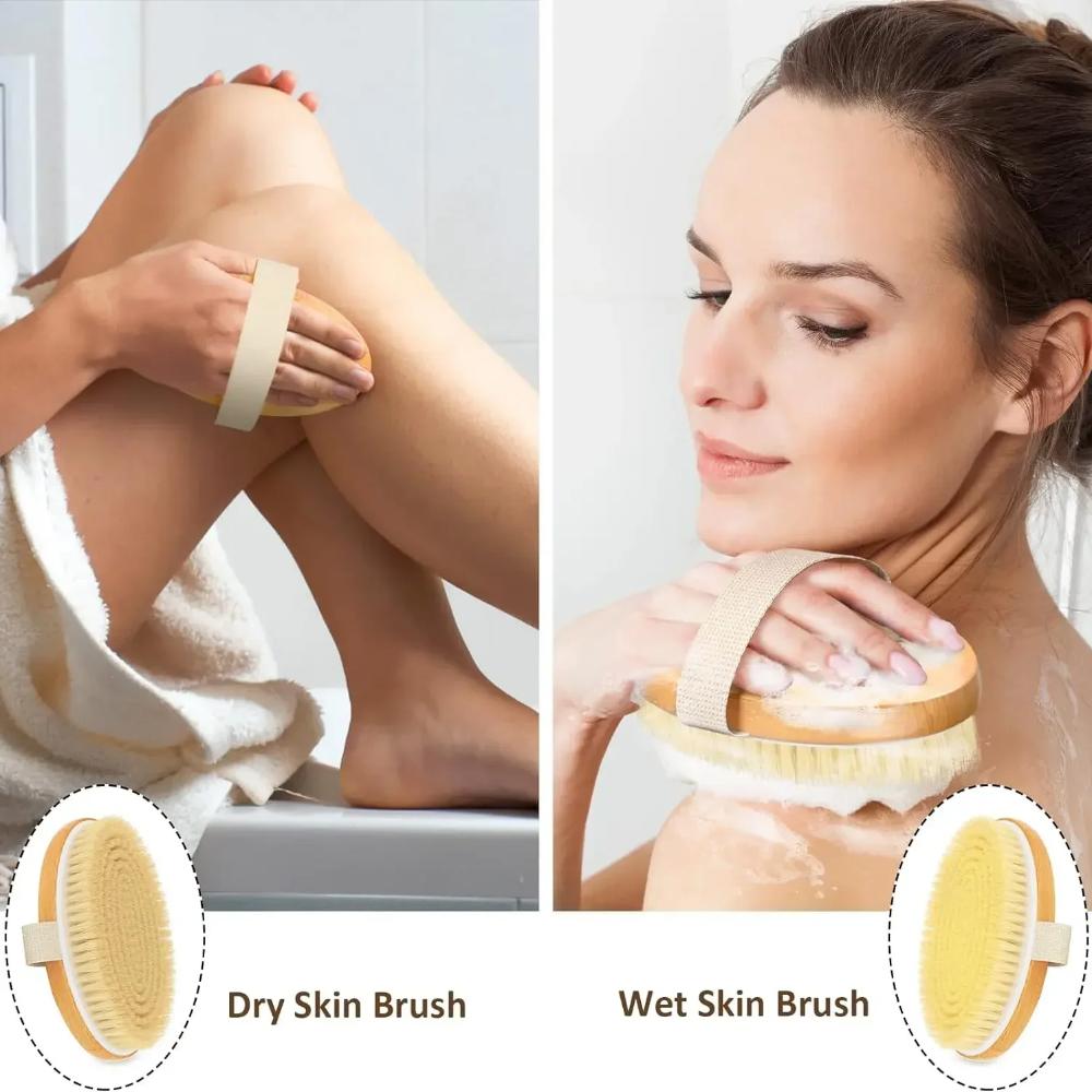 Trockenbürsten für den Körper Peeling-Badeschwämme Borsten Badebürste Körper-Trockenbürste Massagebürste Rubbel-Badeutensil Rubbeln am Rücken