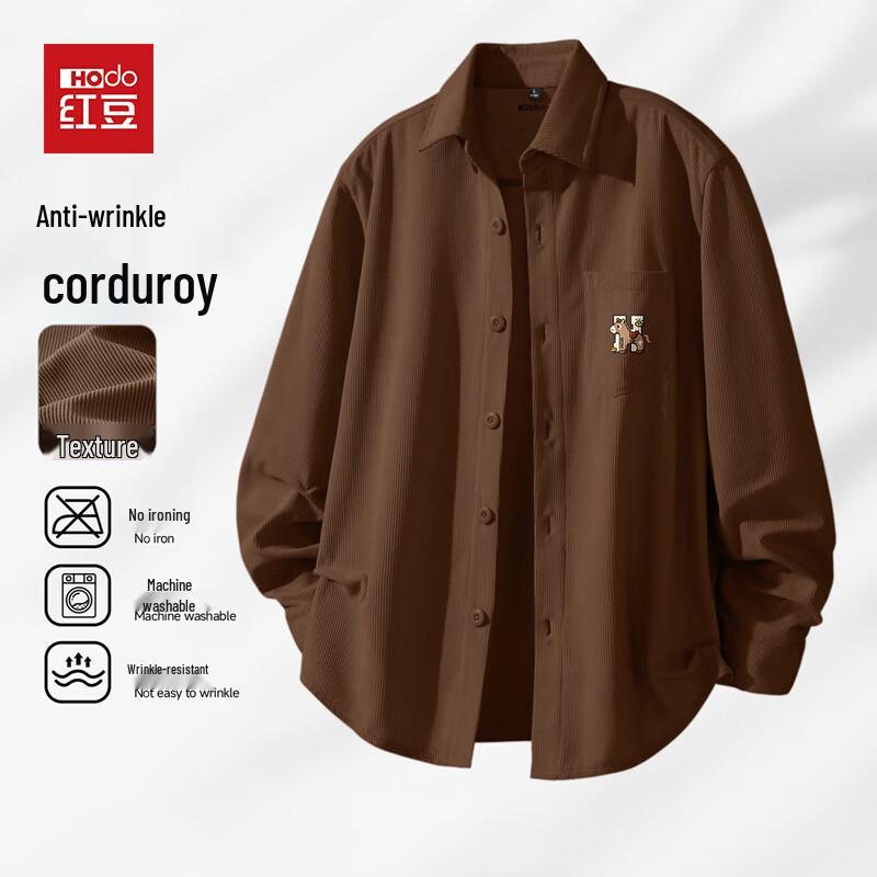 Мужская вельветовая рубашка Hodo в американском ретро стиле 4XL