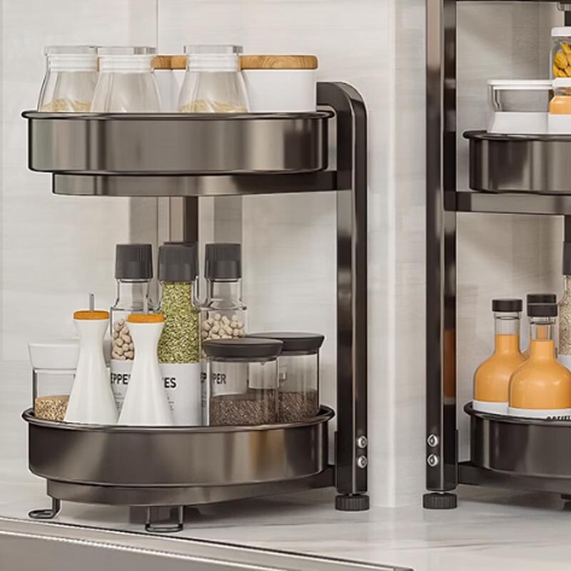 360° Rotating Kitchen Corner Spice Rack