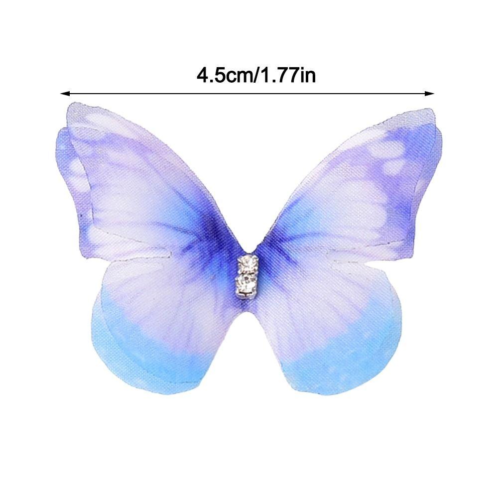 3D Organza Fabric Appliques Double-layer Handmade Chiffon Embroidered Patches Gradient Color Simulation Mesh Patch