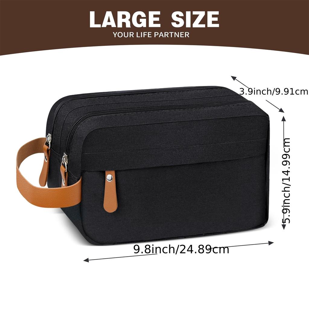 Men'S Toiletries Bag, Waterproof Travel Bag With Handle For Toiletries, Shaving Bag For Business Travel Toiletries Accessories
