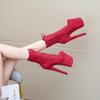 Bottes sexy style européen à talons hauts de 20 cm pour spectacle sur scène et pole dance