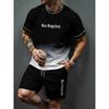Heren 3D Digitale Print Casual Set met Korte Mouwen en Korte Broek - Zomer Print Set, Geschikt voor Hardlopen