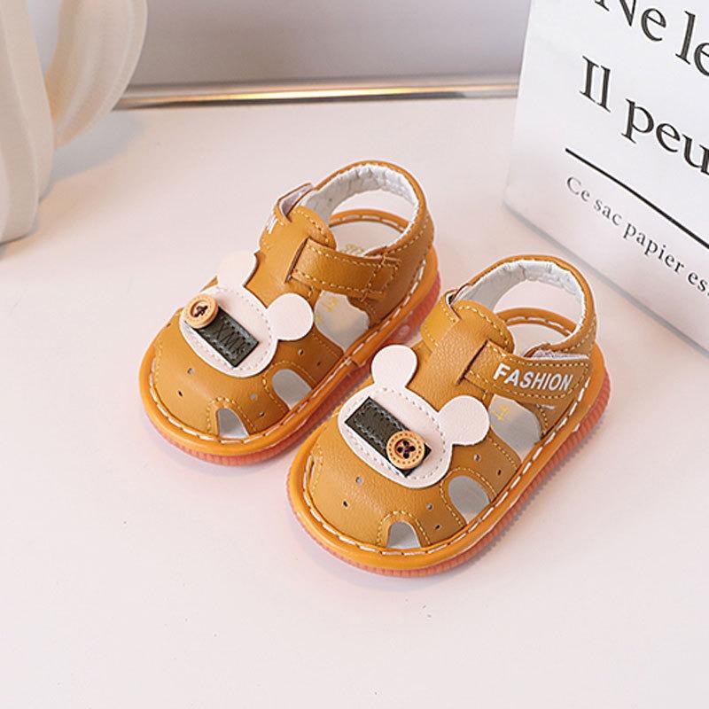 Baby Sandals for Summer, Boys and Girls Shoes 0-1-2 Years Old, Infant Soft-Soled Walking Squeaky Shoes.