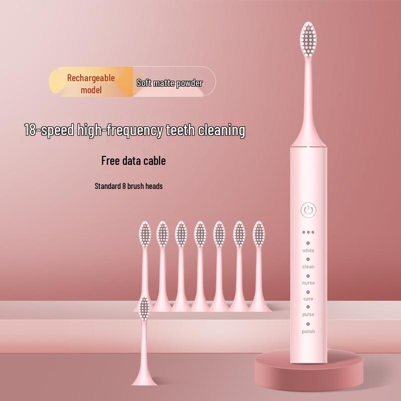 Unisex Rechargeable Ultrasonic Soft Bristle Electric Toothbrush for Home & Travel