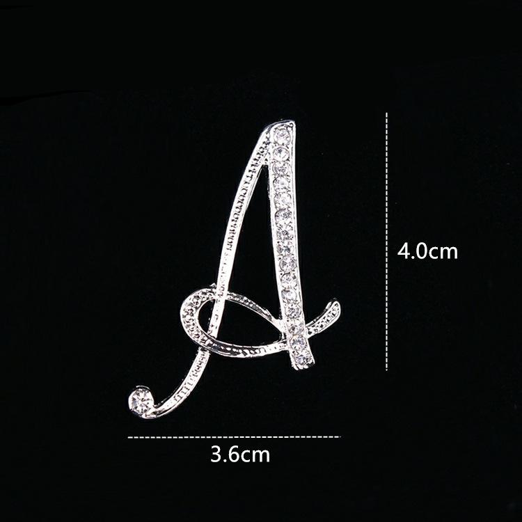 Versatile Rhinestone Alphabet Brooch: Men's Metal Lapel Pin Badge