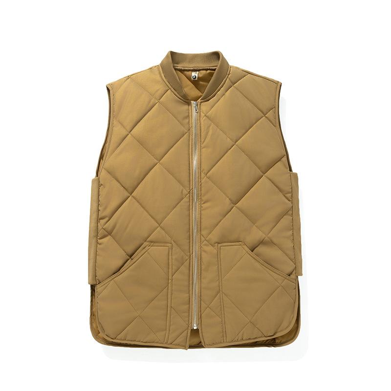 

Осень и Зима Новинка Мужской Клетчатый Жилет Хлопковый Мужской Повседневный Жилет с Бейсбольным Воротником Жилет 3XL жёлтый